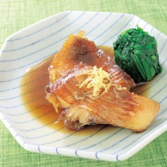 赤魚の煮付け・ほうれん草添え