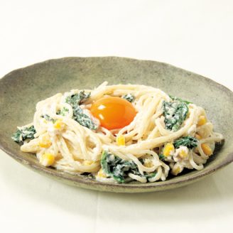 ツナとほうれん草のクリームチーズパスタ