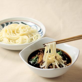 小松菜と豚肉のつけうどん