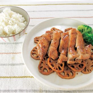 鶏もも肉とれんこんの照り焼き