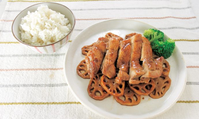 鶏もも肉とれんこんの照り焼き