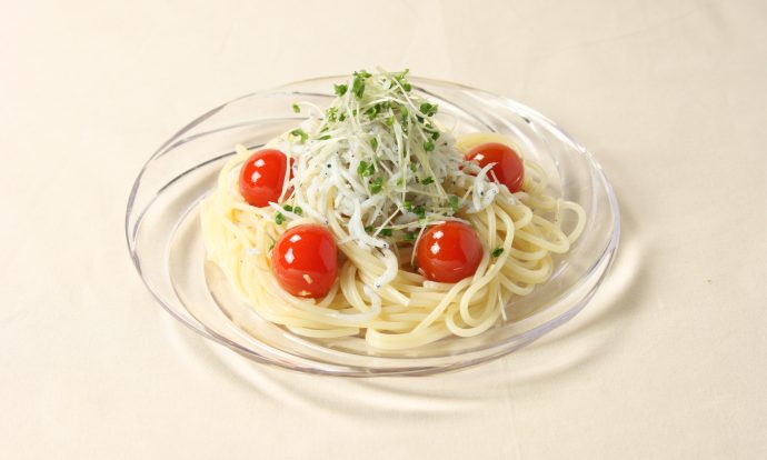 しらすとミニトマトの冷製パスタ