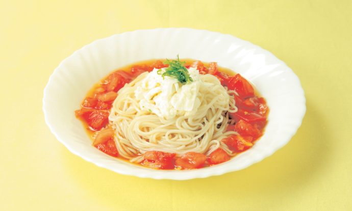 トマトそうめんモッツァレラのせ