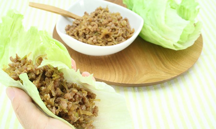 春雨入り肉味噌レタス包み